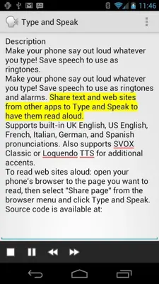 Type and Speak android App screenshot 1